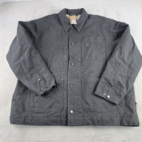 Eddie Bauer Workwear Sherpa Canvas Contractor Coat Work Jacket Gray Sz 2XL - Picture 1 of 7